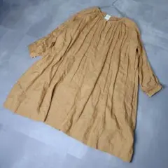 Pas de calais✨️紀州梅炭染め リネン混 ワンピース ナチュラル