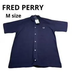 新品未使用　FRED PERRY ワッフルシャツ ネイビー Mサイズ　春夏コーデのサムネイル