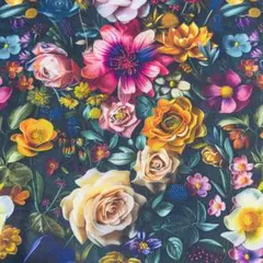 ❣️【限定】華やかヴィンテージ花柄立体感　綿100%シーチング生地 100cm
