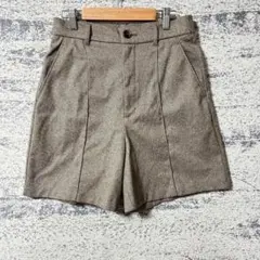 GU ヘリンボーンショートパンツ　ブラウン系　Lサイズ　秋冬　ジーユー　起毛
