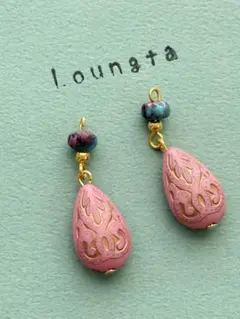 5点で450円引き ハンドメイドピアス 樹脂ピアス ターコイズピアス 天然石