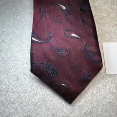 54 美品　アルチザン　artisan ネクタイ　レッド　えんじ色