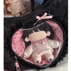 レディース バッグ ハート おしゃれ イベント トレカ ぬいぐるみ ブラック