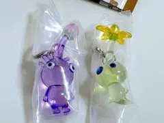 紫　ヒカリ　ピクミン　めじるしアクセサリー２　２点　セット　ガチャ