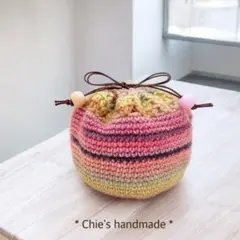 LANG毛糸 まんまる巾着 ハンドメイド