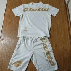 Lottoハーフパンツ上下　WHITE＆GOLDセットアップLLのサムネイル