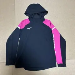 Mizuno テニス　フード付きスポーツウェア ネイビー/ピンクのサムネイル