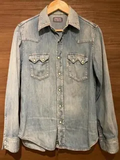 BLUE BLUE ライトブルーデニムウエスタンシャツ　サイズ：2（M）