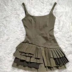 ZARA ジャンプスーツワンピース コントラスト ボックスプリーツ