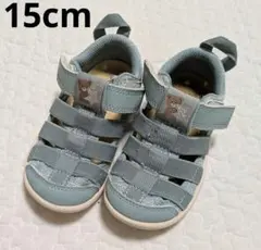 【美品】イフミー ウォーターシューズ 15 ブルー キッズサンダル