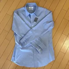 UNIQLOスーパーノンアイロンシャツ スリムフィット 長袖　L ブルー