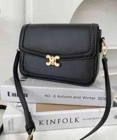 moment+ フェイクレザー＆モノグラム/キャンバスショルダーバッグ