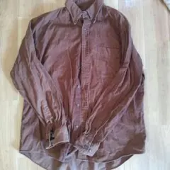 old UNIQLO ブラウン 長袖シャツ L ヴィンテージ 数回着用 紺タグ