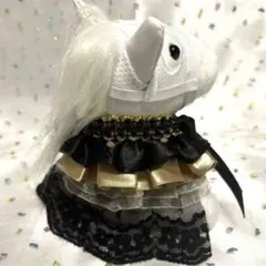 アイドルホース　服　マント　ドレス　ぬい服　競馬　黒　ゴールド　レースのサムネイル