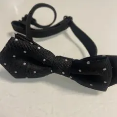 未使用品　キッズ　蝶ネクタイ　黒　ドット柄　水玉柄