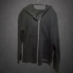 希少 DIESEL フルジップパーカー レザーパッチ archive y2k 黒 - メルカリ