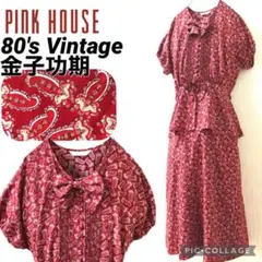80年代 PINK HOUSE ペーズリー　花柄　ワンピース