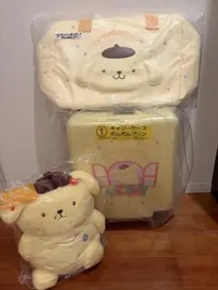 サンリオ くじ ポムポムプリン キャリーケース キャリーオンバッグ ぬいぐるみ