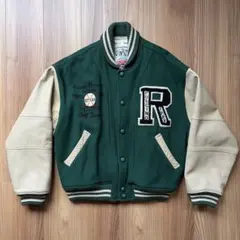 ROZZO 袖レザー スタジャン Ｌ相当 ワッペン ヴィンテージ 古着のサムネイル