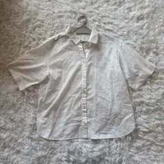 HUMAN WOMAN レディース 半袖シャツ M コットン 綿 ホワイト