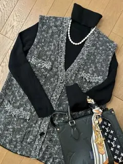 クロコダイル レディース ベストジレ M ツイード調