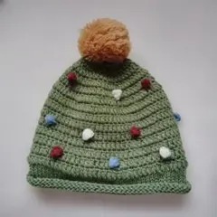 クリスマスツリー　ニット帽