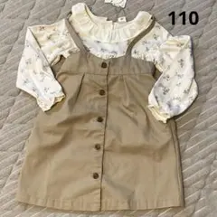 新品　アプレレクール　ジャンパースカート　テータテート 小花トップス　110