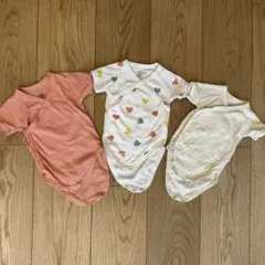 プチバトー 60 半袖3点セット（ハート柄付き）