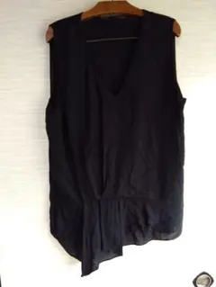ZARA BASIC ノースリーブ ブラック アシンメトリー Lサイズのサムネイル