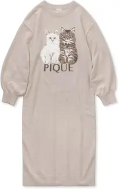 ジェラートピケ ツインキャット ワンピース ネコ