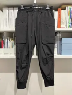 Y-3 コットン レーヨン サルエル カーゴパンツ 黒 Lサイズのサムネイル