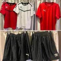 美品　USED 5点セット　アンブロ　プーマ　プラクティスシャツ&パンツ