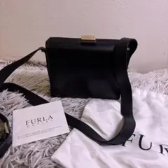 FURLA ショルダーバッグ ブラック　レザー　保存袋付き