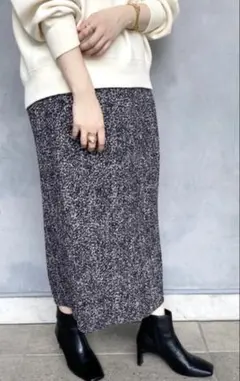 apart by lowrys ヘンケイドットホソプリーツスカート（ブラック）