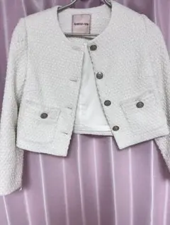 Apuweiser-riche ノーカラージャケット ホワイト