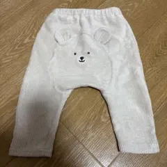 クマ刺繍付きコーデュロイパンツ
