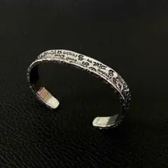 ヴィンテージ　シルバー　バングル フリーサイズ　ブレスレット　英字　インディアン