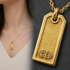Christian Dior ネックレス ロゴプレート ゴールド 831