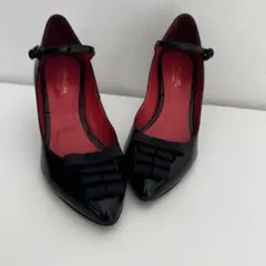 【極美品】Odette e Odile 黒 リボンパンプス　ストラップ付23cm