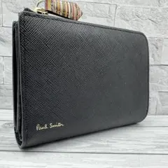 【極美品】Paul Smith 二つ折り財布　L字ファスナー　レザー　ブラック