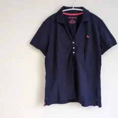 【Eddie Bauer】エディバウアー　ネイビー　ポロシャツ　半袖　Мサイズのサムネイル