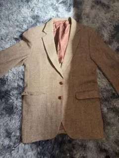 ブラウン ヘリンボーン テーラードジャケット