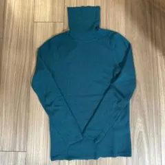 UNIQLO ユニクロ リブタートルネックセーター　グリーン