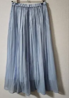 新品未使用　インディヴィ(INDIVI)　シフォンフレアプリーツスカート　水色
