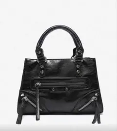 グランジ y2k 平成ギャル ブラックレザーショルダーバッグ