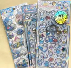 国内正規品　ぷくぷくあわわちゃん　光るジュエルプチドロップ　スパンコール　3枚