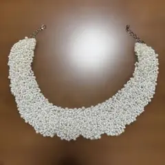 つけ襟　パール　ビーズ