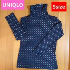 UNIQLO タートルネック 長袖 カットソー 水玉 Sサイズ