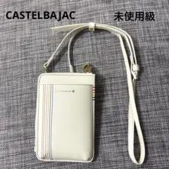 未使用級 カステルバジャック シェスト スマホショルダーバッグ レザー 白 美品のサムネイル