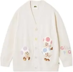 【新品】ジェラートピケ キノピオジャガードカーディガン S-M